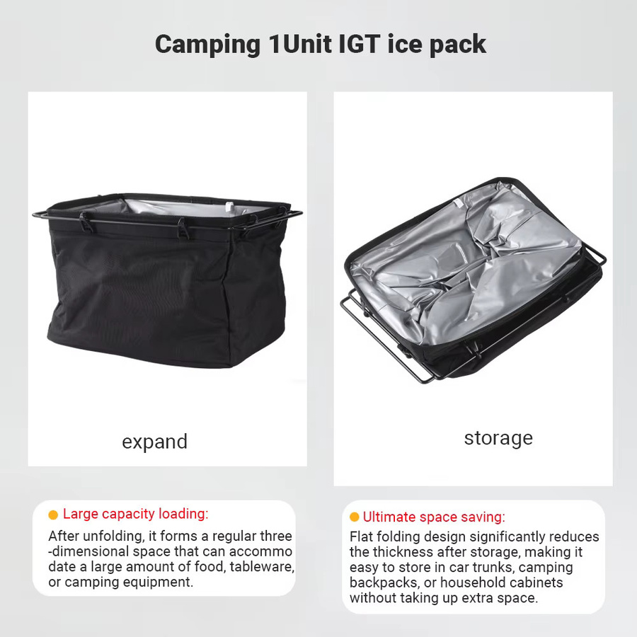 Pandatour IGT 1-Einheit Campingtisch mit Eiskübel und Isoliertaschen in Schwarz - Bild 4