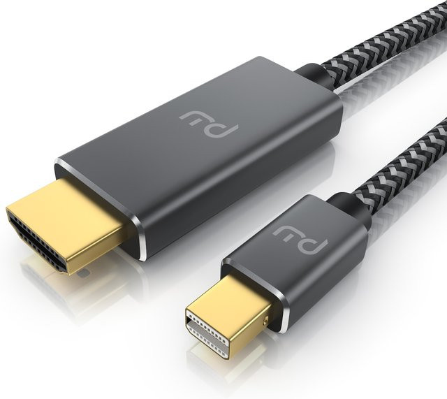 Primewire Mini Displayport 1.4 auf HDMI 2.0 Kabel in Grau für 4K@60Hz, Audio und Video, kompatibel mit Thunderbolt 1-2, MacBook, Surface Pro und Lenovo - Bild 1