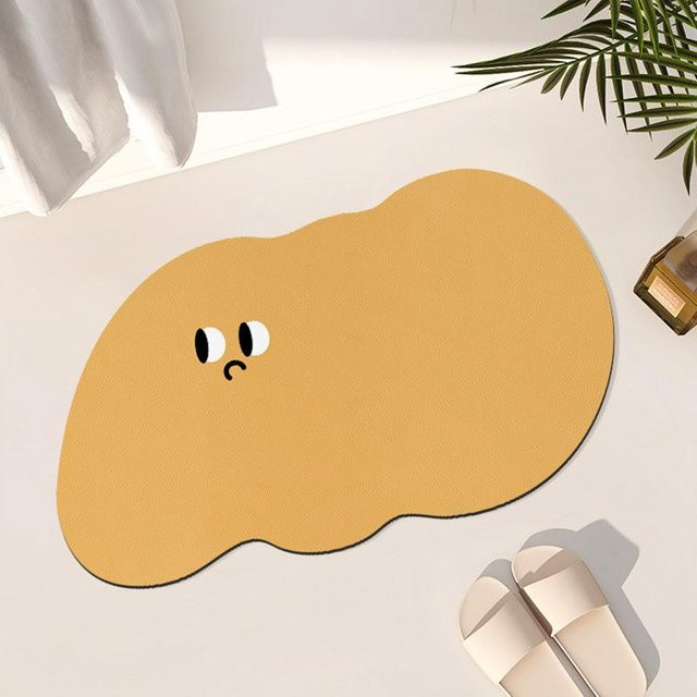 Anti-Rutsch Badezimmer Matte von Yiran Furniture in Gelb, Saugfähige Kieselgur Fußmatte, B/T: 50 x 80 cm - Bild 1