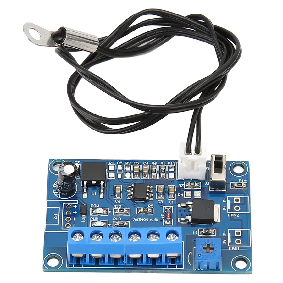 PWM-Lüftergeschwindigkeitsregler für 12 V/24 V mit 19,7 Zoll Kabel, einstellbarer oder fester Modus für 2, 3 oder 4-Draht-PC-Lüfter, Blau - Bild 3