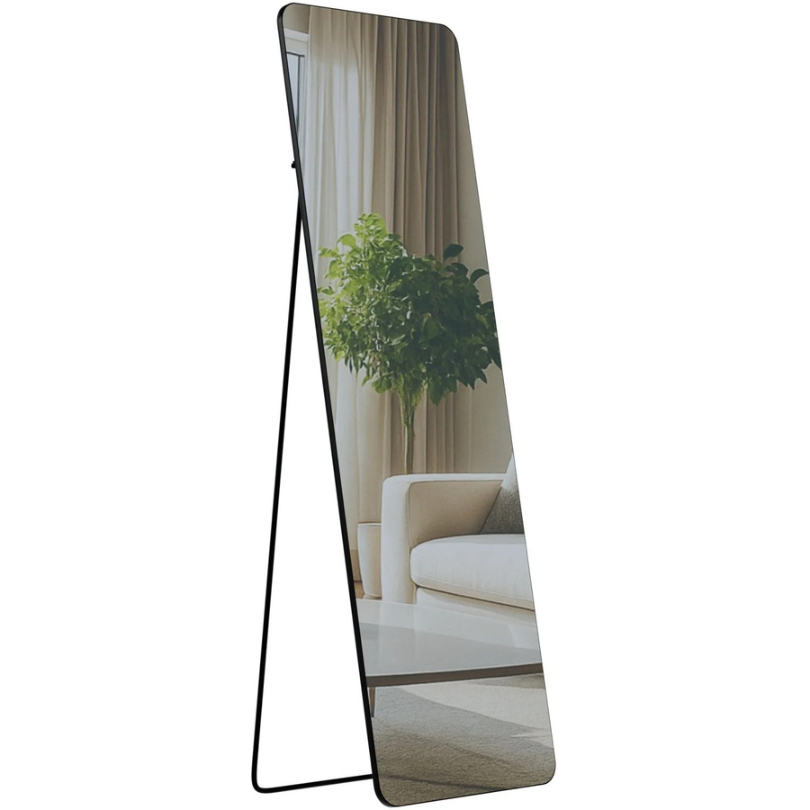 DELUKE Standspiegel MURCIA Ganzkörperspiegel freistehend in Schwarz-matt mit Metallrahmen, Höhe: 160 cm, Breite: 50 cm, Tiefe: 3 cm - Bild 2