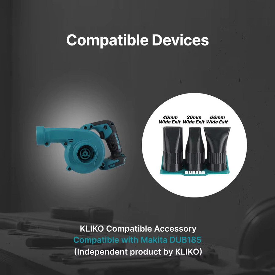 Makita Zubehör Set für DUB185 Gebläse mit breiter Flachdüse und Wandhalterung - Bild 2