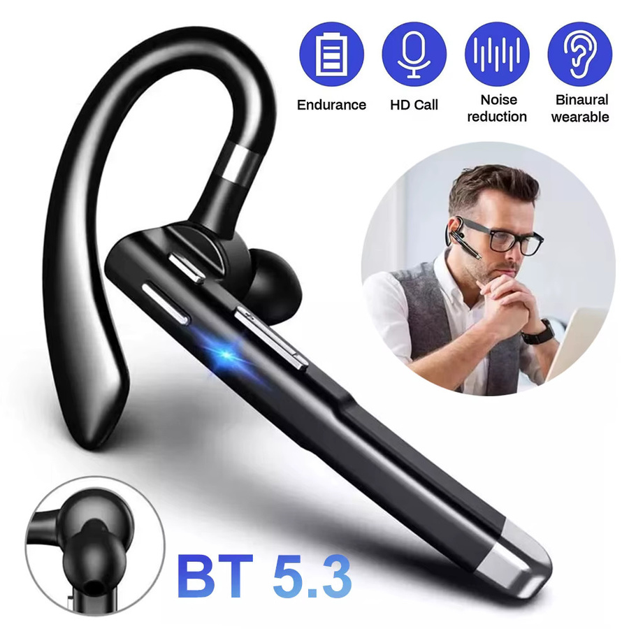 occkic Bluetooth 5.3 Headset mit Geräuschunterdrückung und Digitalanzeige in Schwarz für LKW-Fahrer und Business sowie Sport - Bild 2