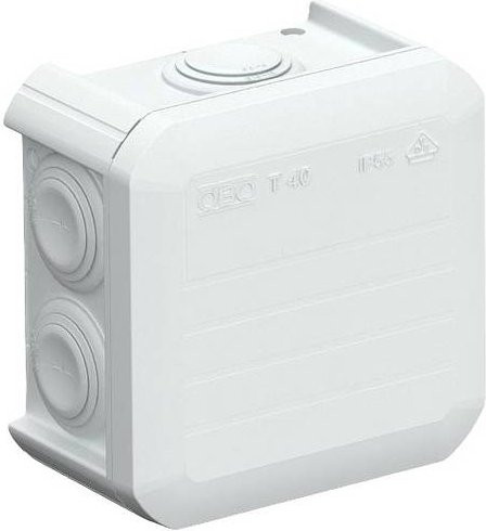 OBO Bettermann Abzweigkasten 2007045 Lichtgrau RAL 7035 IP55 B/T/H: 9,0 x 9,0 x 5,2 cm - Bild 1