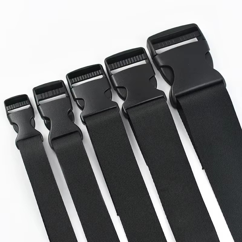 Meetee Taschen-Seitenschnallen aus Kunststoff in Schwarz für Nylon-Gurtband und Hundehalsbänder, 10-50mm - Bild 2