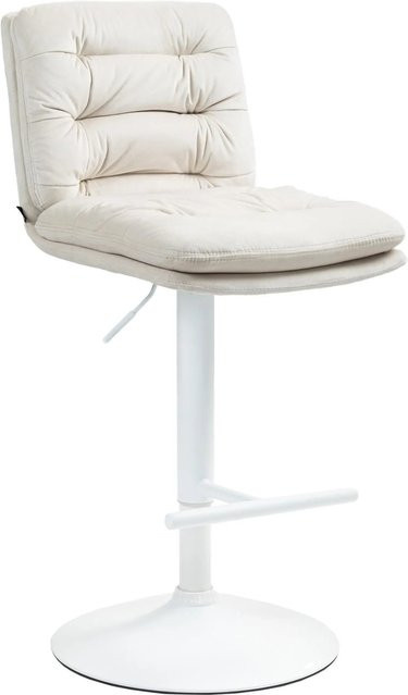 DELUKE Barhocker TURIN mit Lehne, Samt Creme Weiß, drehbar, modernem Design, B/T/H: 42 x 56 x 94 cm - Bild 1