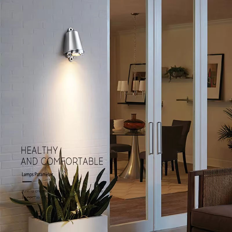 ONEYLTT LED Außenwandleuchte aus Aluminium in Silber im Retro-Design für Garten, Balkon und Treppe - Bild 4