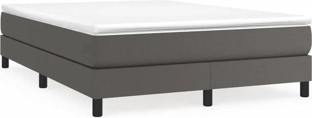 vidaXL Boxspringbett in Grau mit Kunstleder Bezug B/T/H: 140 x 200 x 25 cm - Bild 1