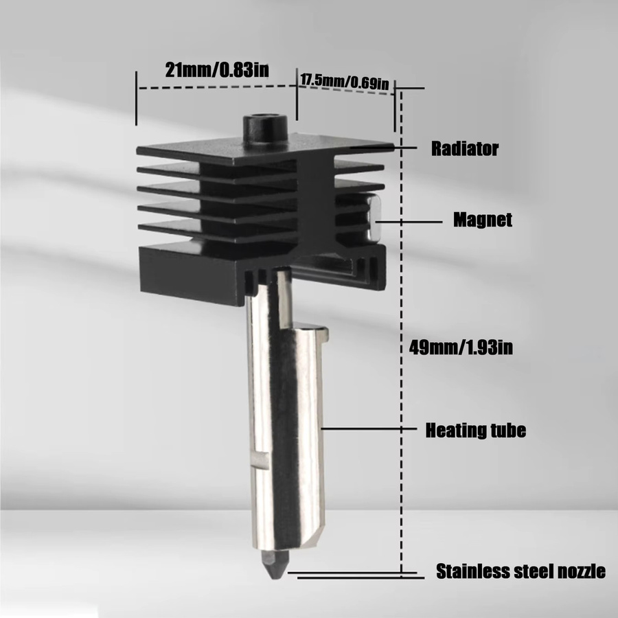 Bambu Hotend-Kit Ersatz für P2S 3D-Drucker mit 0,2mm abnehmbarer gehärteter Stahldüse in Schwarz - Bild 5