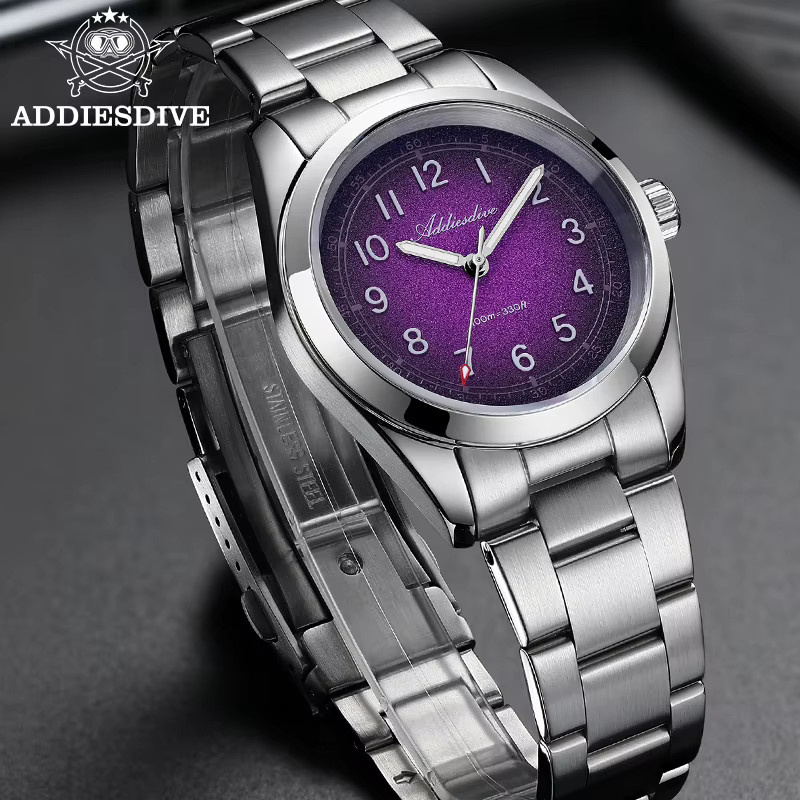 ADDIESDIVE Armbanduhr, Quarz, Edelstahl, Saphirglas, Herren, Silber - Bild 2