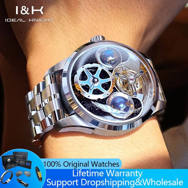 IDEAL KNIGHT Tourbillon-Uhr, Automatik, Edelstahl, Blau, Herren - Bild 1