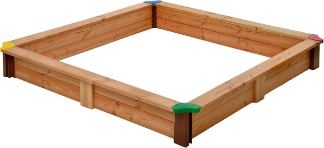 Gaspo Sandkasten aus Holz in Natur und Multicolor, B/T: 115 x 115 cm - Bild 1