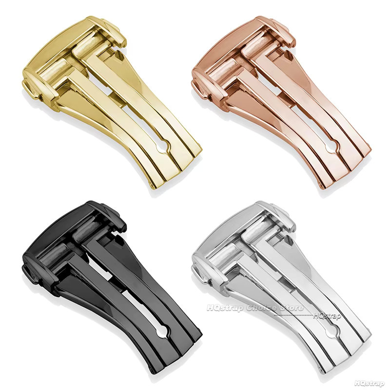 HQstrap Uhrenschnalle Edelstahl, Faltschließe, Bicolor, Unisex - Bild 2