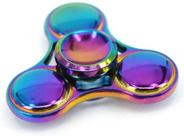Binchi Outdoor Equipment Bunter Regenbogen UFO Metall Fidget Spinner, blue - Bild 1