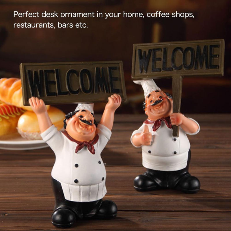 CosyHome Chef Figur aus Harz im modernen Stil als Dekorationsstatue für Bar und Kaffee Shop, Höhe: 20 cm - Bild 2