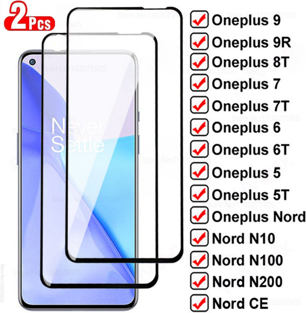 9D Gehärteter Glas Displayschutz für OnePlus Modelle (OnePlus 9, 9R, 8T, 7T, Nord CE, N10, N20) in Transparent - Bild 1