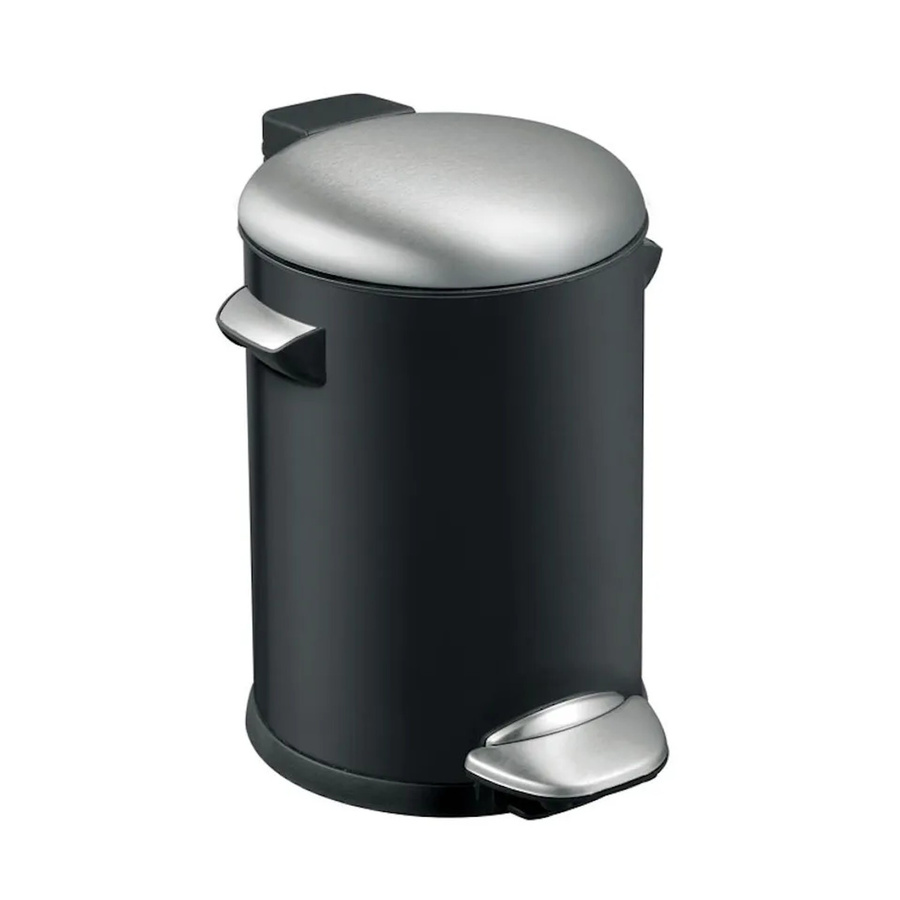 PROREGAL Retro Treteimer mit markanten Griffen und Kugelkappe, Schwarz, Höhe: 26,2 cm, Durchmesser: 16,7 cm - Bild 2