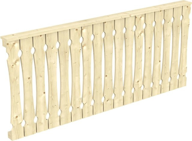 Skan Holz Balkonschalung Brüstung aus Fichte Natur unbehandelt B: 120 cm, H: 96 cm - Bild 1