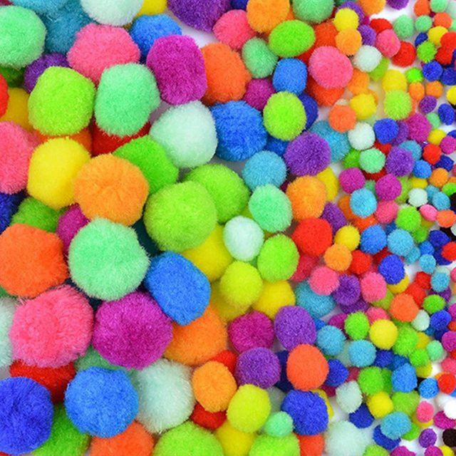 TMZ Pompom-Kugeln in Bunt als weiches DIY-Bastelmaterial für deine Dekorationen - Bild 1