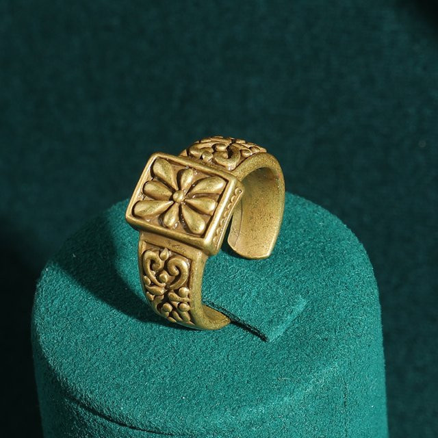 Icareu Ring, Goldfarben, Blumen, Damen - Bild 1