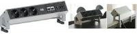 Bachmann DESK 2 Steckdosenleiste mit Schuko, CAT6, USB-A und HDMI in Silber und Schwarz - Bild 1