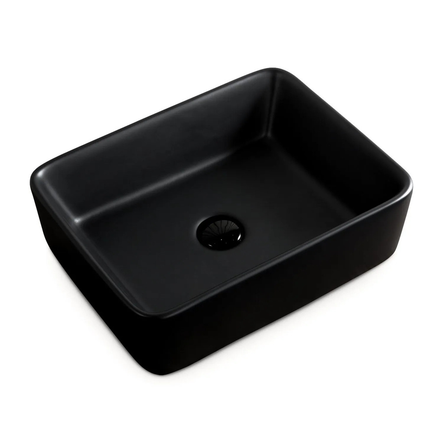 Stilform Aufsatzwaschbecken Soho aus Keramik, Matt Schwarz, B: 48 cm, T: 37 cm, H: 13 cm - Bild 2