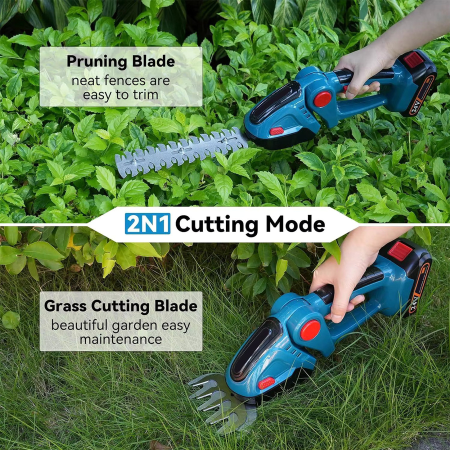 2-in-1 Akku-Heckenschere und Grasschere für Makita 18V LXT Akkus mit 200mm Heckenschneide und 120mm Grasschneide in Blau - Bild 3