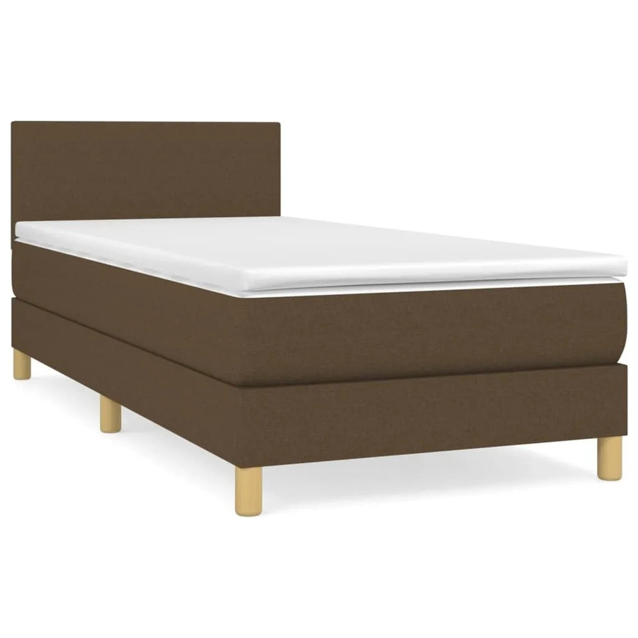 vidaXL Boxspringbett mit Matratze Hybrid-Design in Dunkelbraun, B/T: 100 x 200 cm - Bild 2