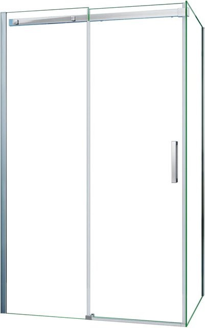 AICA Eckdusche mit Schiebetür und Seitenwand aus 8mm ESG-Sicherheitsglas, Farbe: Transparent, B/T/H: 160 x 90 x 195 cm - Bild 1