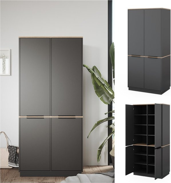 Vicco Schrank Betti 4-türig in Anthrazit, B/H: 82 x 179 cm - Bild 1