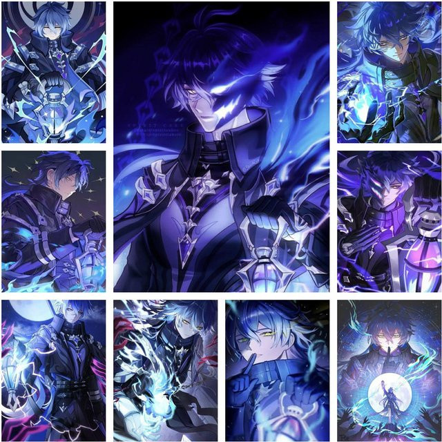 Potdemiel Kyryll Chudomirovich Genshin Impact 5D DIY Vollrund-Diamantmalerei in Multicolor - Bild 1