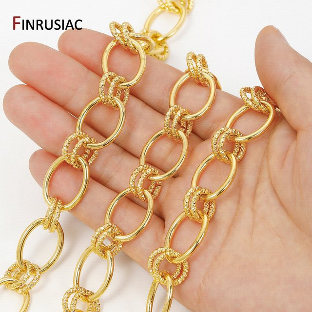 FINRUSIAC Gliederkette, 18 Karat vergoldetes Messing, 15,5 x 21 mm - Bild 1
