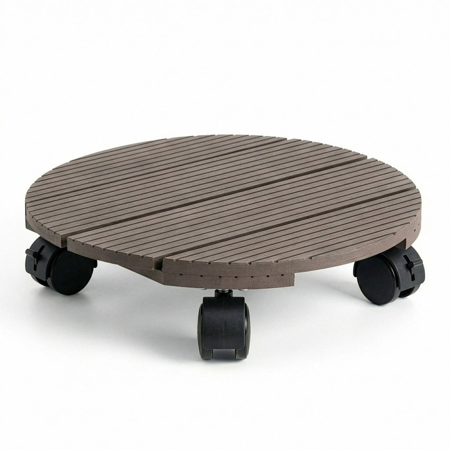 Floordirekt WPC Pflanzenroller Countess Rolluntersetzer in Braun, Durchmesser: 30 cm, belastbar bis 80 kg - Bild 2