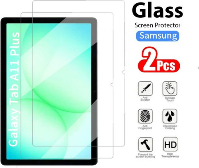 2er-Pack Panzerglas Display Schutzfolie für Samsung Galaxy Tab A11 8,7 Zoll (2025) und Galaxy Tab A11 Plus 11 Zoll SM-X230 X233 X236, Transparent - Bild 1