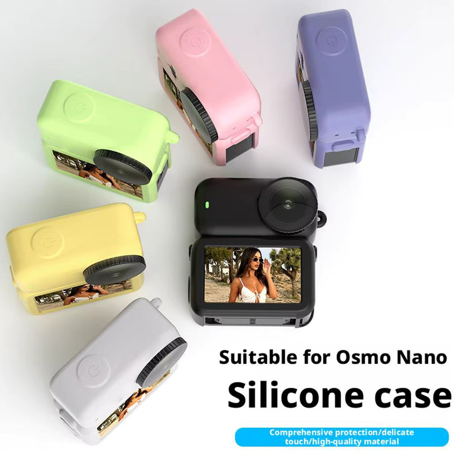 Silikon Schutzhülle mit Objektivabdeckung für DJI OSMO Nano in Gelb - Bild 4