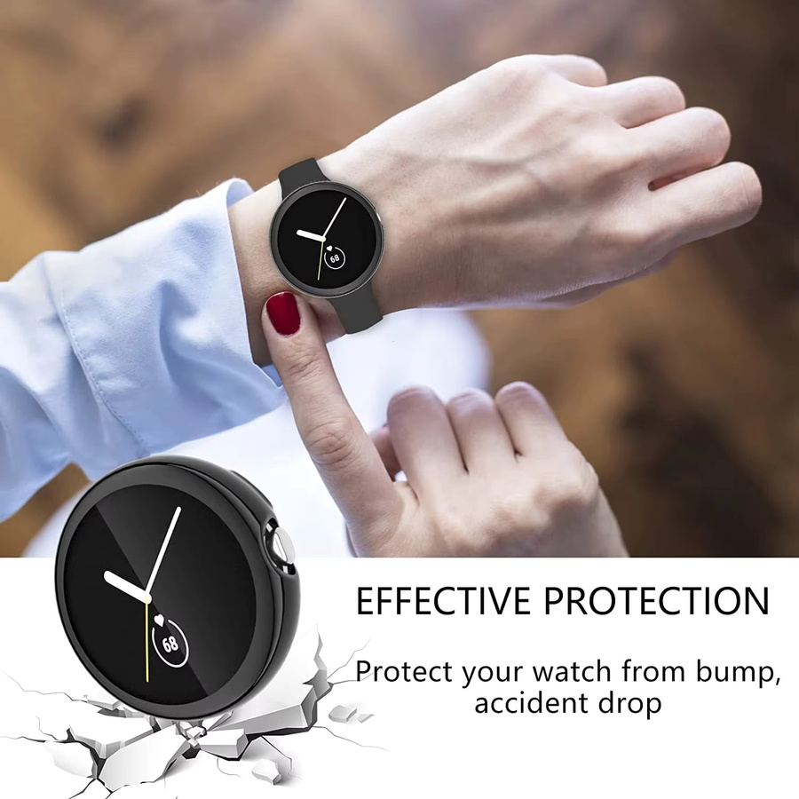 Google Pixel Watch Schutzhülle, TPU, Schwarz, transparent, Unisex - Bild 5
