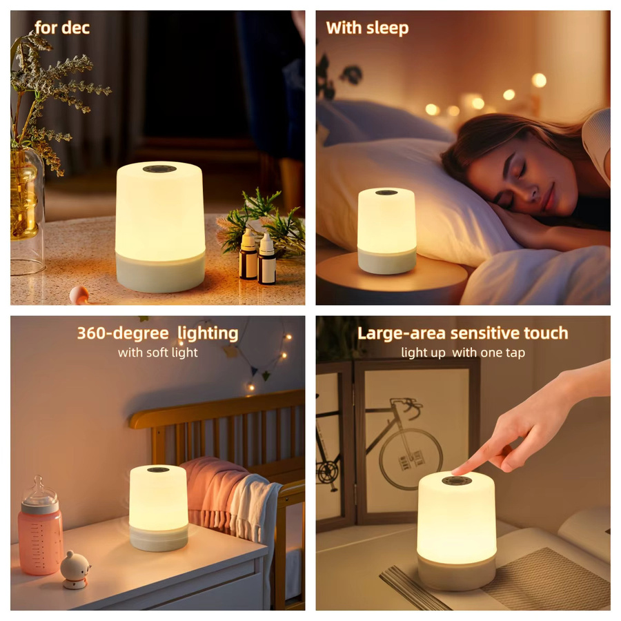 Dimmbare LED Nachttischlampe kabellos und wiederaufladbar per USB für Schlafzimmer und Wohnzimmer - Bild 6