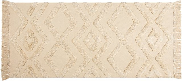 LIVARNO Läufer mit Diamantmuster in Beige, Baumwolle, B/T: 180 x 80 cm - Bild 1