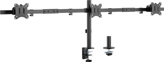 equip Dreifach Monitor-Schreibtischhalterung für 3 LCD-Displays in Schwarz mit Befestigungskit für Bildschirmgrößen von 43,2 bis 81,3 cm - Bild 1
