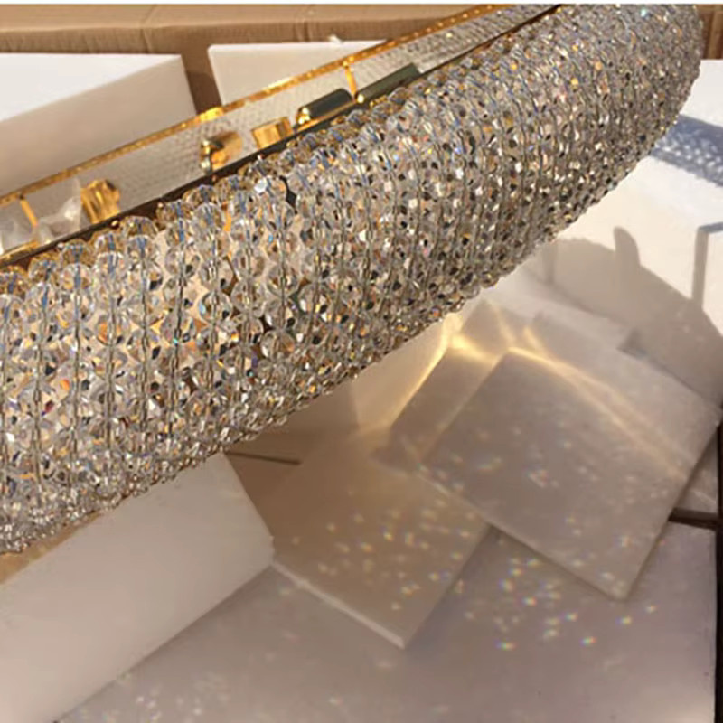 Phube Empire Gold Kristall Deckenleuchte als Hängeleuchte für Wohnzimmer, Flur und Treppenhäuser in Gold und Transparent - Bild 1