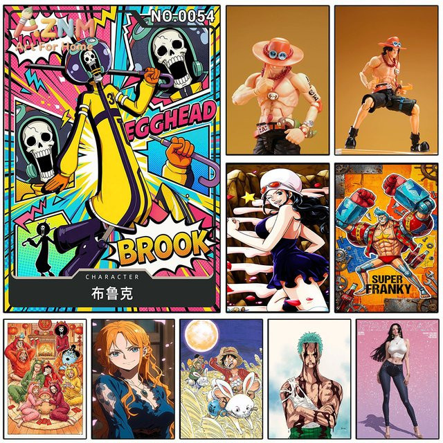 AZNM One Piece Anime Leinwand-Wandkunst Mehrfarbig Druckposter ohne Rahmen - Bild 1