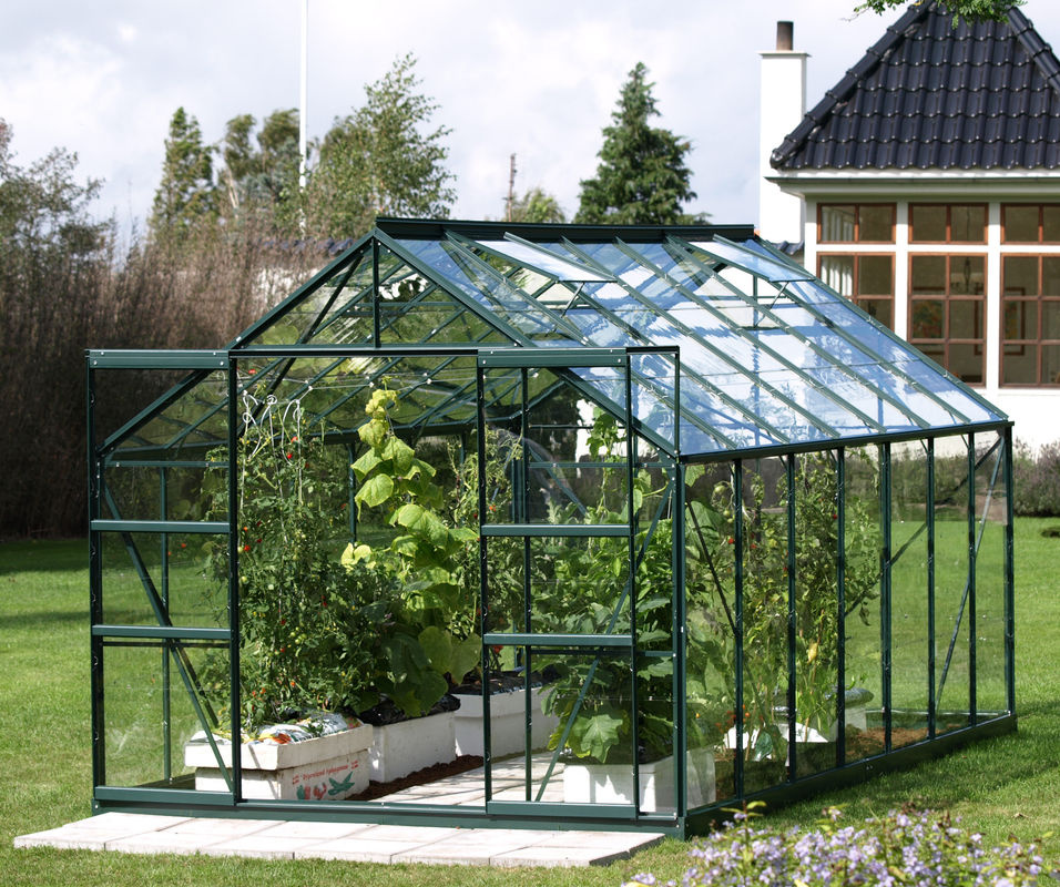 Vitavia Gewächshaus Mars 11500 in Smaragdgrün mit 11,5 m² Fläche, Aluminiumrahmen und 3 mm Einscheibensicherheitsglas sowie Doppelschiebetür - Bild 5