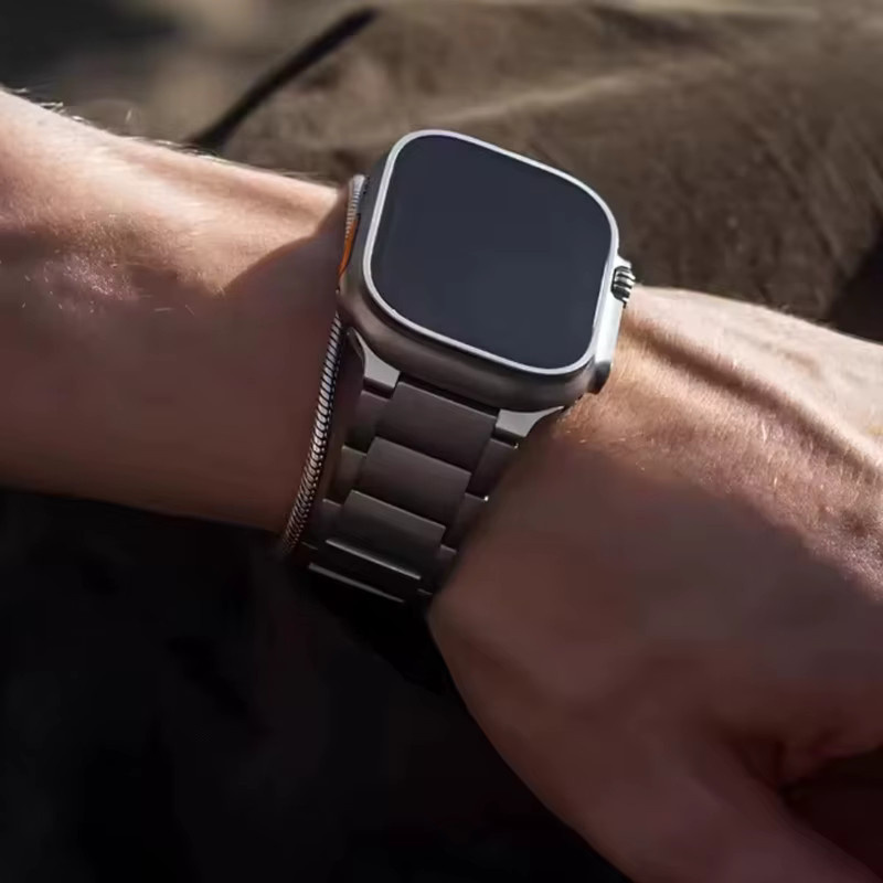 CAOWTAN Uhrenarmband Titanmetall, Silber, Herren - Bild 2