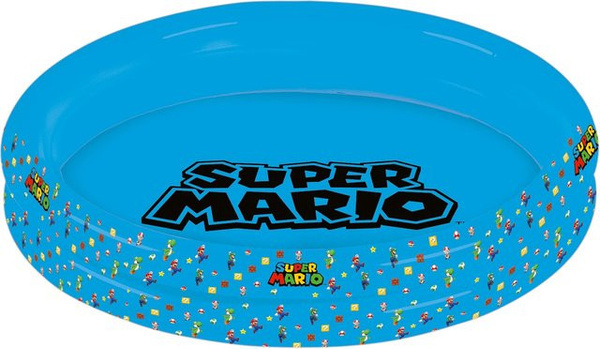 Happy People Super Mario Planschbecken für Kinder, aufblasbarer 2-Ring Pool, blau/mehrfarbig, Durchmesser: 150 cm