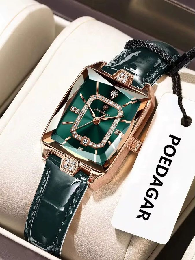 POEDAGAR Armbanduhr, Quarz, Leder, Damen - Bild 6