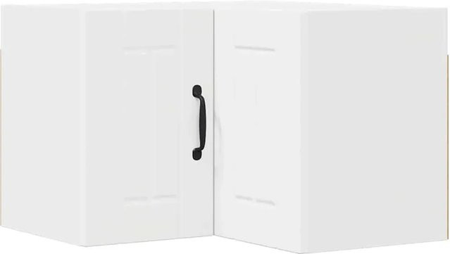 vidaXL Eck-Küchenschrank mit Regal in Weiß, Wandmontage, B/T/H: 57 x 40 x 57 cm - Bild 1