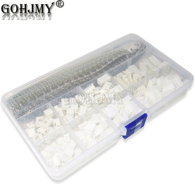 GOHJMY JST XH2.0 Terminal Kit mit Gehäusen und Pin Headern in Weiß, 560 Teile für DIY Adapter-Projekte, 2,54mm Pitch - Bild 1