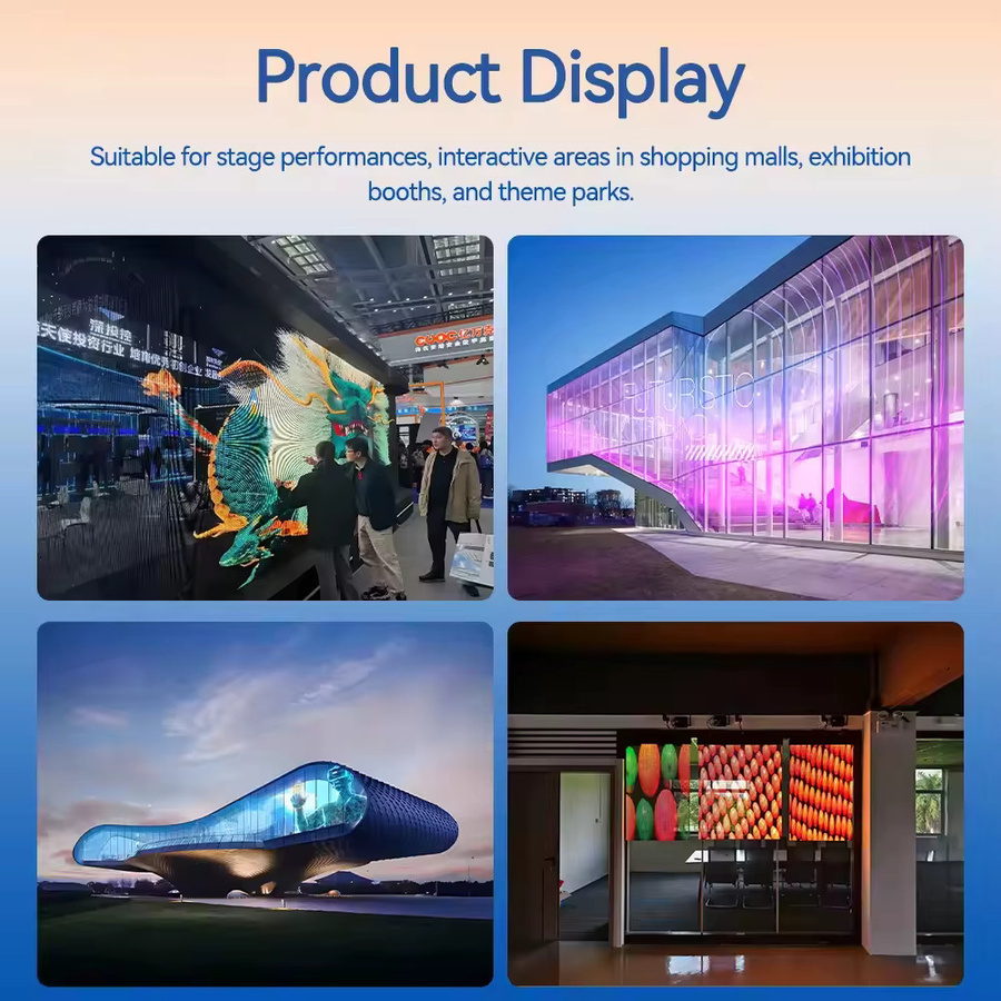 OIMG Hologramm-LED-Bildschirm mit 90 % Transparenz als transparentes Video-Wandpanel für Glasfenster in Multicolour - Bild 2