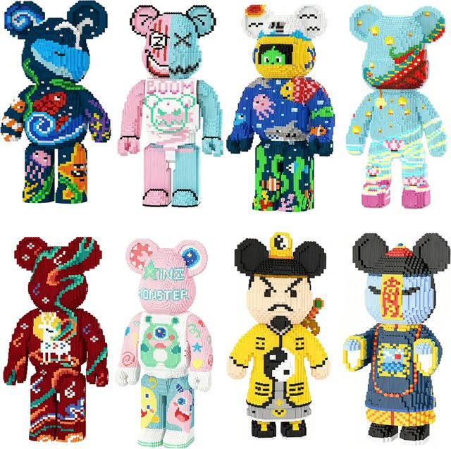 XINZ Mode Bär Modell Magie Baustein Cartoon Unterwasser Sternen Dunhuang Bär Mini-Bricks Spielzeug für Kinder in Mehrfarbig - Bild 1