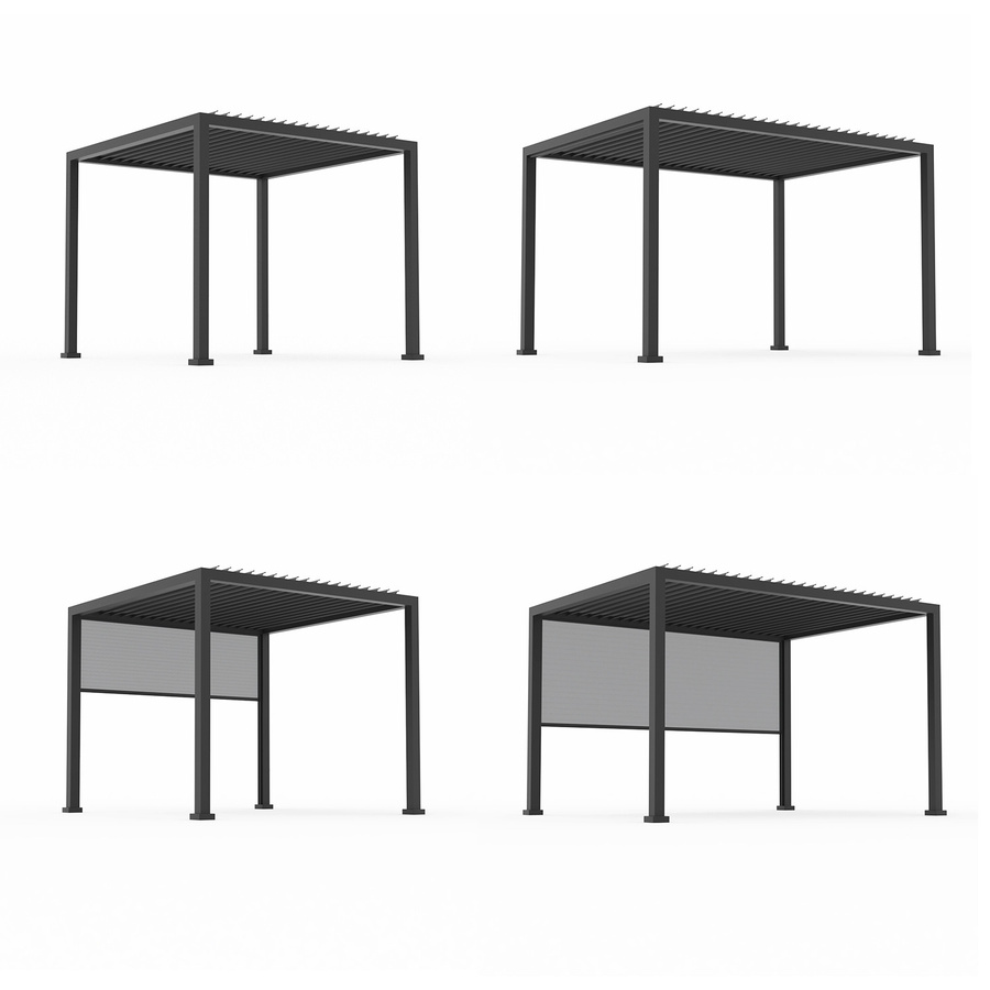 Anndora Alu Pergola mit Lamellendach Anthrazit, freistehender Pavillon B: 300 cm, T: 300 cm, H: 245 cm - Bild 1